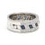 Modern 0.60ctw Sapphire & Diamond Band Ring, 18k White Gold, Ring Size 6.5 For Sale - Image 3 of 6