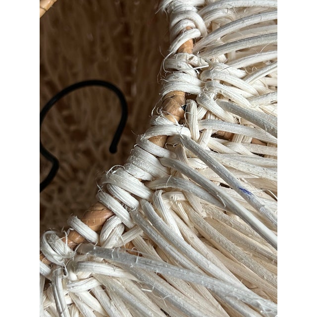 Wood Coastal Hand Woven Bamboo Stick Basket Pendant Wall Light For Sale - Image 7 of 12