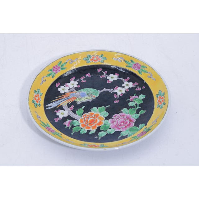 Age: Approximately 50 Years Old Details: Famille Noire Collection High Quality Construction Vibrant Colors Bird And Flower...