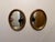 Pair Italian gilt oval mirrors. Each mirror is 11.5" high x 9.5" wide x 1.25" deep. Wire on back for hanging. Good overall...