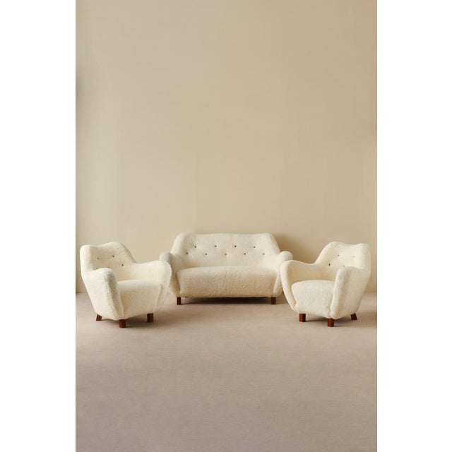 Textile Vintage Swedish Sheepskin Sofa, 1950s For Sale - Image 7 of 8