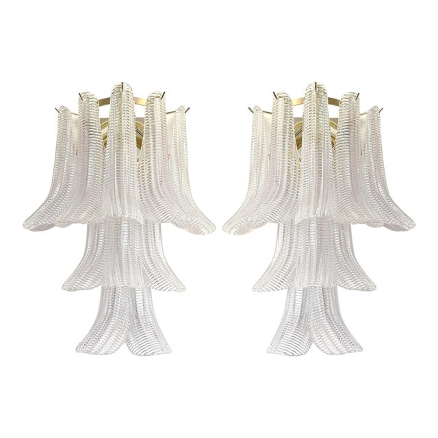 Transparent Diamante Selle-Petali Murano Glass Wall Sconce by Simoeng for Simoeng For Sale - Image 6 of 7