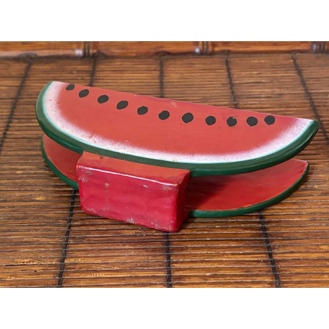 Late 20th Century Late 20th Century Folk Art Watermelon Napkin or Letter Holder For Sale - Image 5 of 6