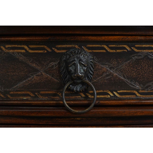 Wood Theodore Alexander Vintage Leathertop Faux Book Sideboard For Sale - Image 7 of 12