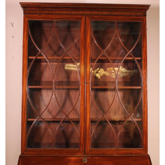 English Mahogany Glazed Secretaire, 1700s For Sale - Image 9 of 16