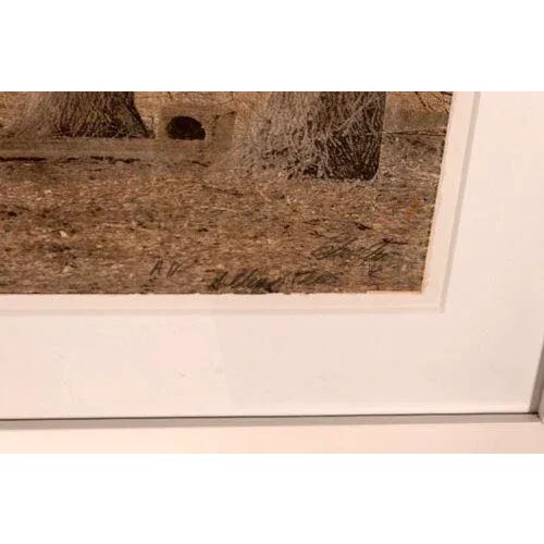 Esteban Chavez Allee Alley of Trees Signed Hand Colored Lithograph on Paper For Sale - Image 11 of 12