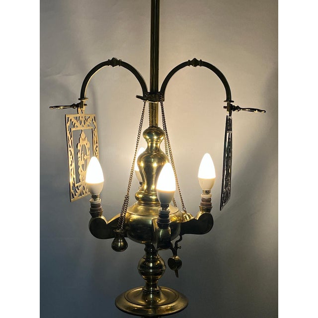 Metal Antique Brass Floor Lamp, 1920s For Sale - Image 7 of 11
