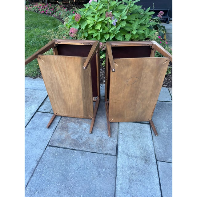 1960s Mersman Mid-Century Modern Walnut Two-Tier End Tables - A Pair For Sale - Image 14 of 17