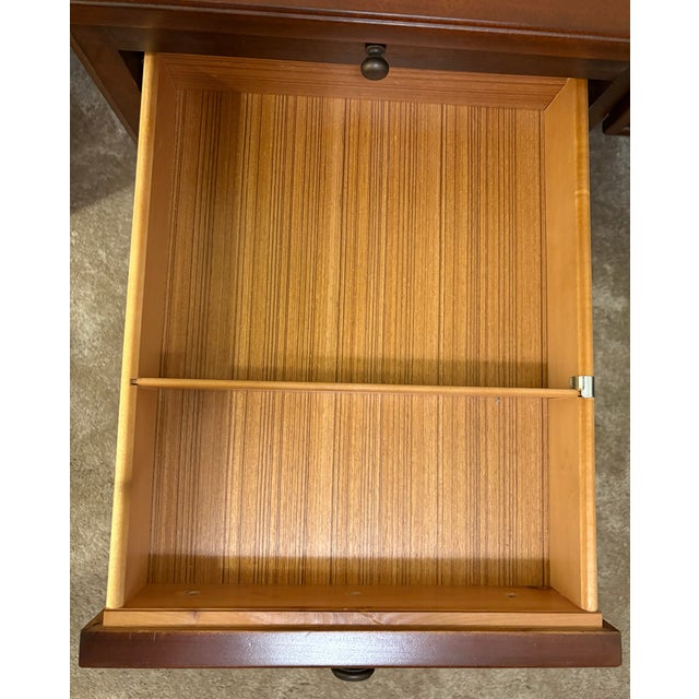 Wood Late 20th Century Traditional Cherry Wood L-Shaped Executive Corner Desk With Integrated File Storage For Sale - Image 7 of 13