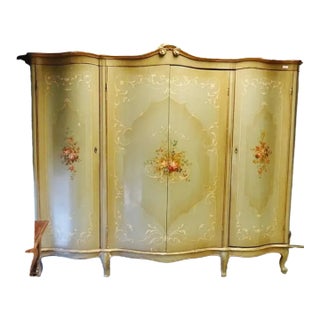 1930s French 4 Door Wardrobe Italian Baroque Style Wardrobe For Sale