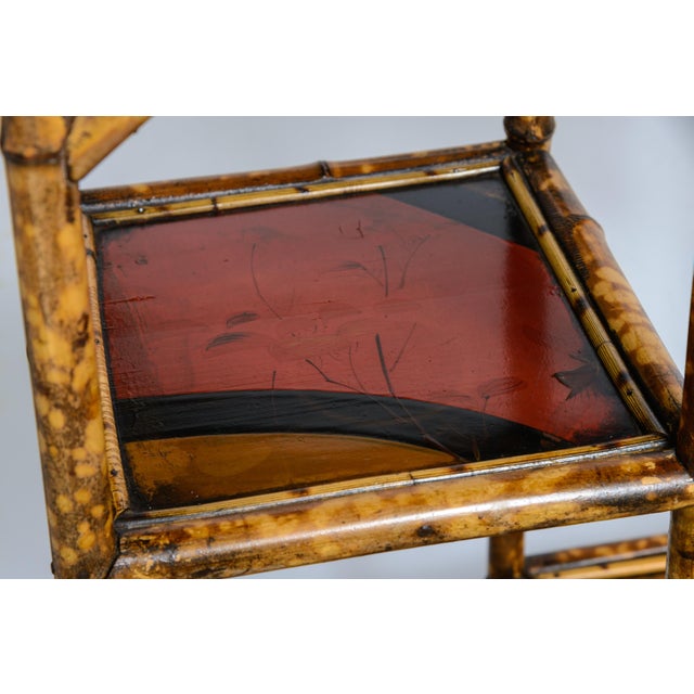 Wood French Tortoiseshell Bamboo & Lacquer Chinoiserie Bookcase Etagere For Sale - Image 7 of 11
