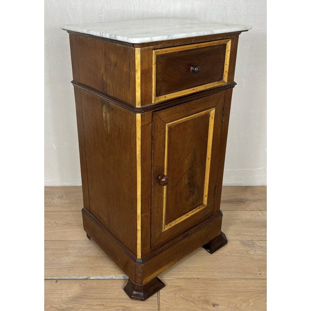 Spanish Wooden Nightstands with Marble Tops, 1930s, Set of 2 For Sale - Image 13 of 16
