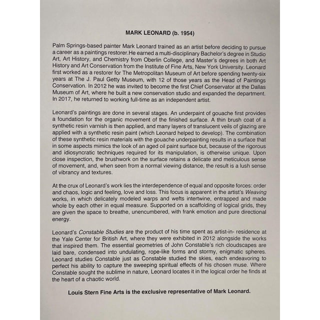 2011 Original Painting on Panel Weaving #16 (For David) by Mark Leonard 12"x`12" For Sale - Image 11 of 11