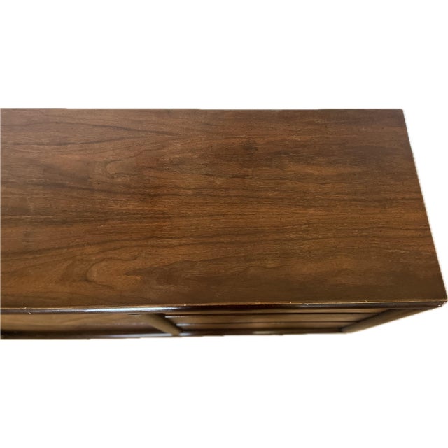 Mid-Century Modern Chevron Book-Matched Walnut Dresser by Lane Alta Vista Furniture Company, C. 1970’s For Sale - Image 11 of 12