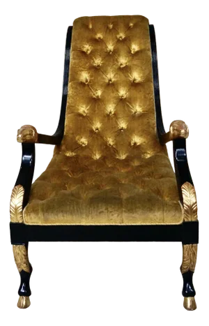 Empire Library Chair in Velvet, 1920s