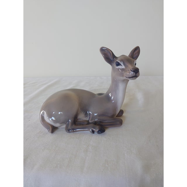 Ceramic Dahl Jensen Copenhagen Laying Doe Deer For Sale - Image 7 of 7