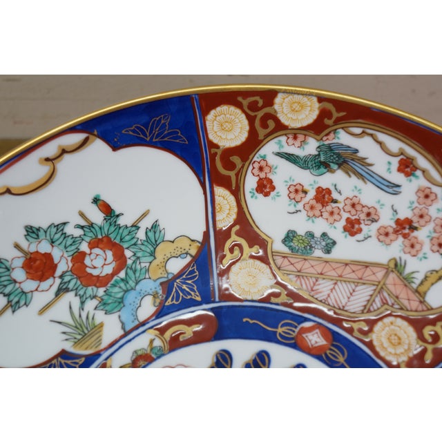 Vintage Japanese Goldimari Porcelain Imari Serving Plates Platters Bowl - 4pcs For Sale - Image 14 of 17