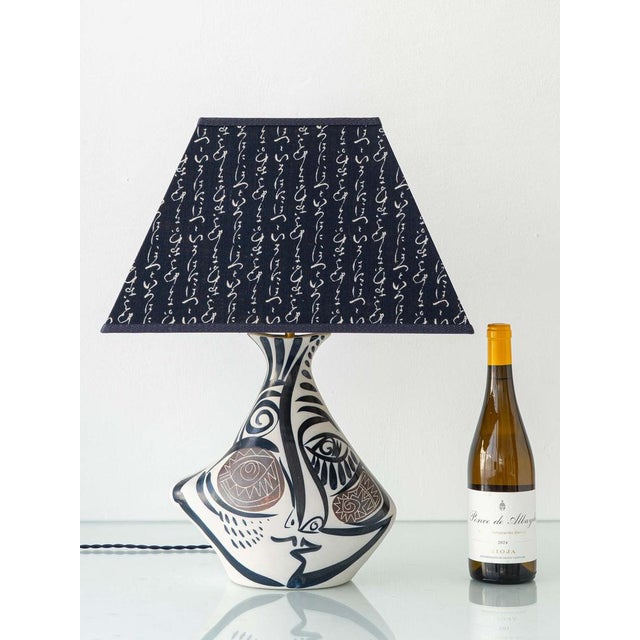 This Spanish Cubist ceramic table lamp was hand-crafted by Alfonso Otero Regal (b. 1952), a Galician sculptor and...