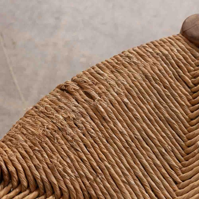 1950s French Wood and Woven Chairs Attributed to Charles Dudouyt, Set of 4 For Sale - Image 11 of 11