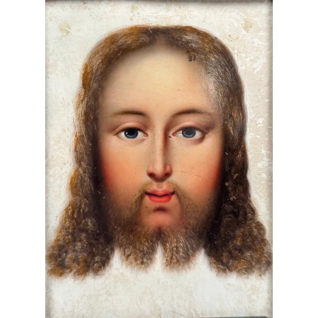 The Holy Face of Christ, 1800s, Oil on Copper For Sale - Image 4 of 7