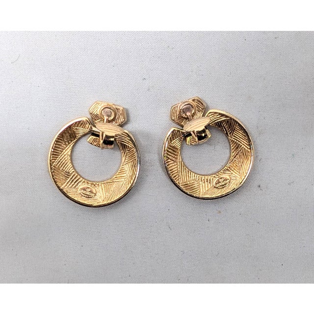 Vintage 1980s Signed Givenchy Textured Goldtone Hoop Clip Earrings-2 Pieces For Sale In Philadelphia - Image 6 of 7