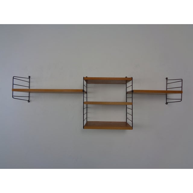 Swedish Ash and Metal Wall Unit by Kajsa & Nils Nisse Strinning for String, 1950s, Set of 9 For Sale - Image 4 of 18