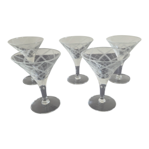 Five Art Deco Cocktail Glasses