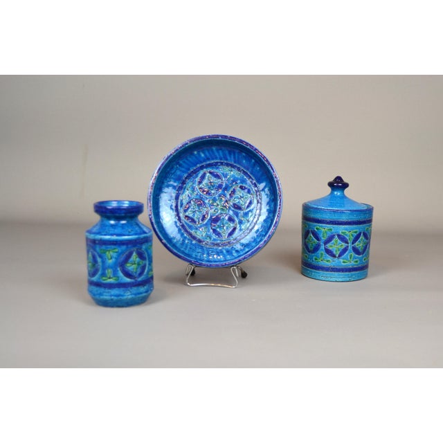 Ceramic Blue Rimini Ceramic Bowl by Aldo Londi for Bitossi, 1960s For Sale - Image 7 of 10