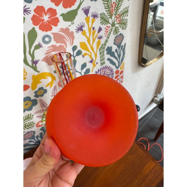 Italian Red and White Incamiciato Murano Glass Bowls by Carlo Moretti, 1959, Set of 6 For Sale - Image 4 of 6