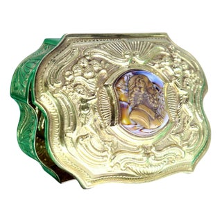 Gold Snuff Box with Mythical Figures For Sale