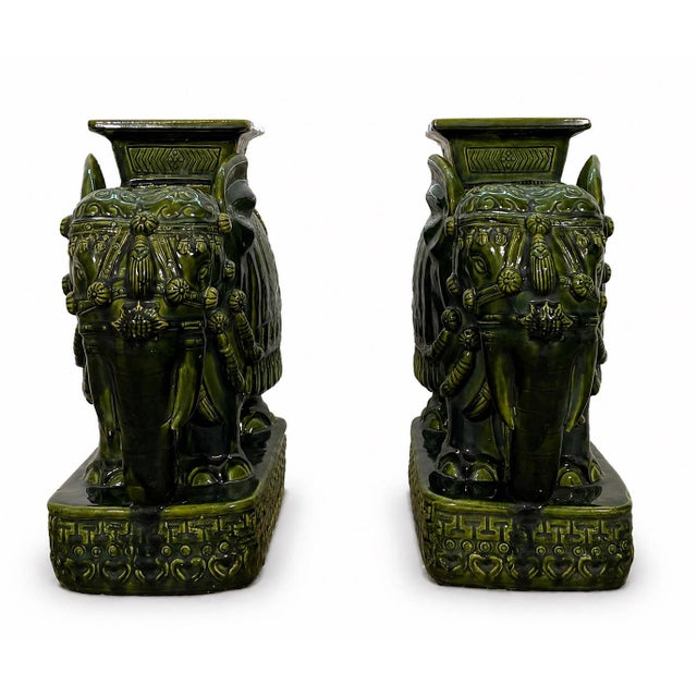 Vintage Pair of Elephant Garden Stools For Sale - Image 4 of 7