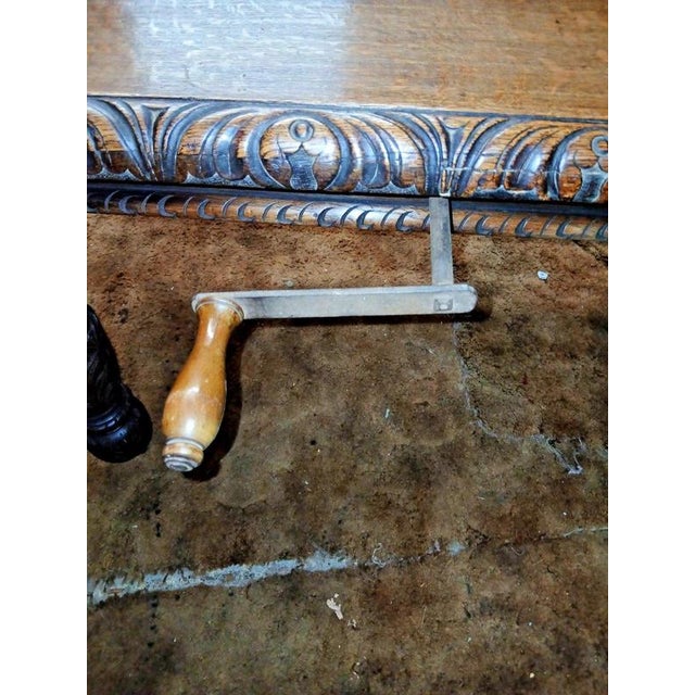 Antique 19th Century Two-Leaf Carved Oak Extending Dining Table, 1850 For Sale - Image 6 of 14