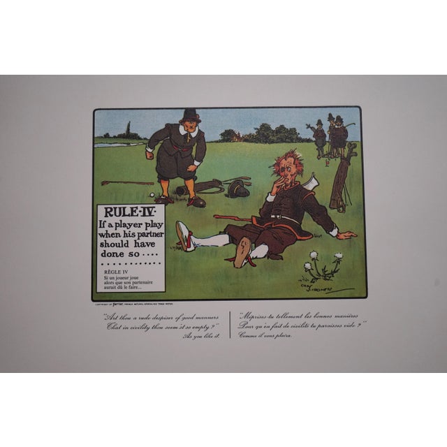 Complete Set of Charles Crombie's Rules of Golf Illustrations for Perrier (24 Prints) Circa 1960 For Sale In Chicago - Image 6 of 18