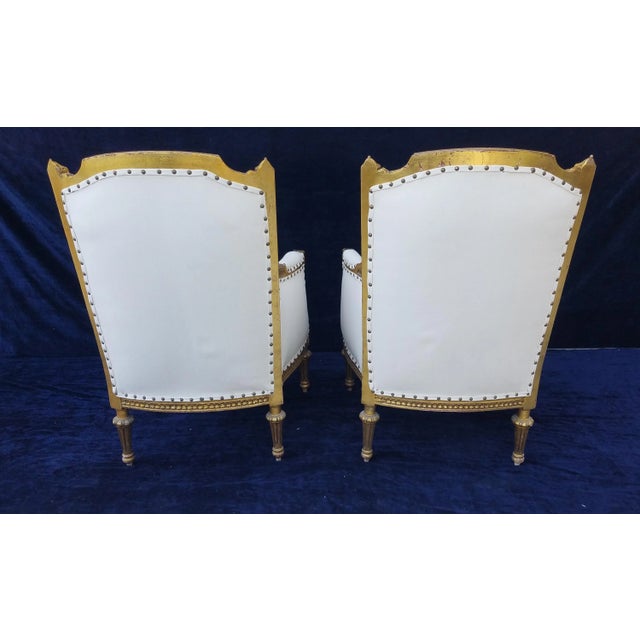 Early 20th Century Louis XVI Style Bergere Chairs - a Pair For Sale In San Diego - Image 6 of 13