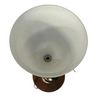 Art Deco Table Lamp in Glass and Walnut, 1930 For Sale