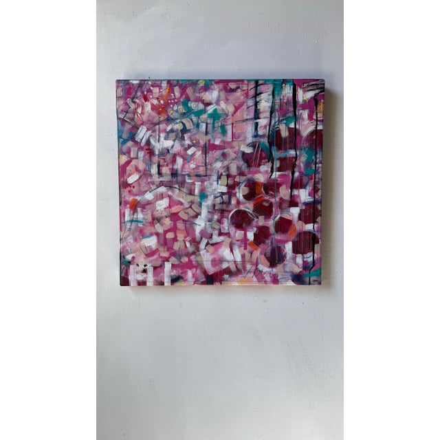 Abstract "French Pink" Abstract Acrylic Painting by Paula DeStefanis For Sale - Image 3 of 12