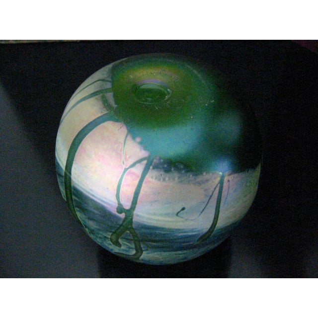 California Artist Loren Chapman Abstract Expressionist Signed Glass Vase For Sale - Image 17 of 18