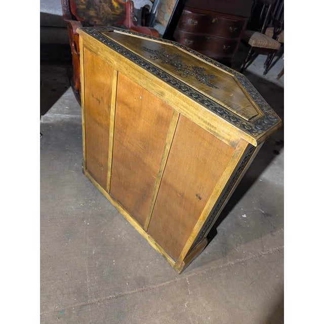 Indian Mid 20th Century Hand-Carved Peacock Corner Cabinet – Boho Indian Style Storage Hutch For Sale - Image 3 of 11