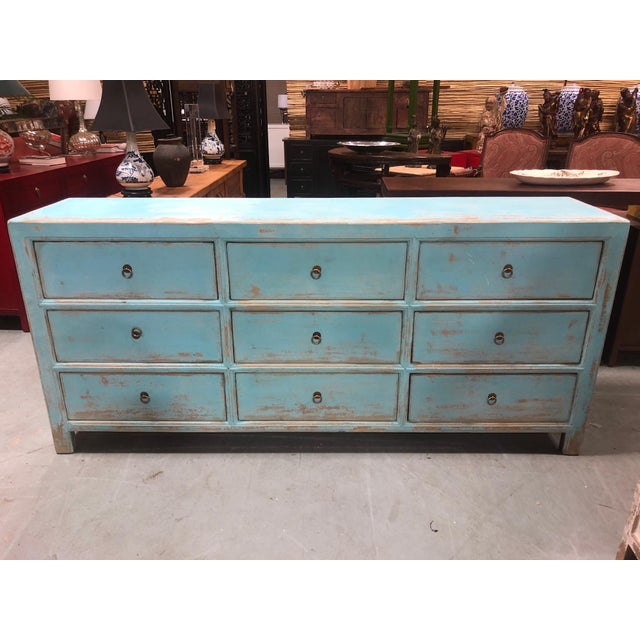 Distressed Blue 9 Drawer Dresser Chairish