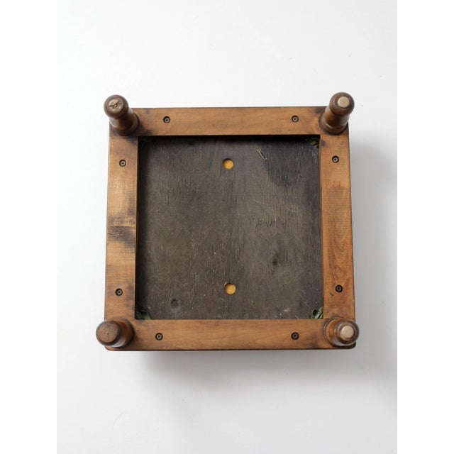 Mid 20th Century Mid-Century Colonial Revival Footstool With Green Cushion For Sale - Image 5 of 10