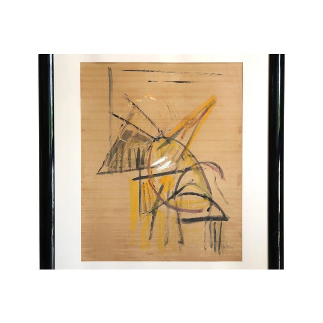 Willem Hussem, Abstract Composition, 1954, Watercolor & Gouache on Paper, Framed For Sale - Image 3 of 7