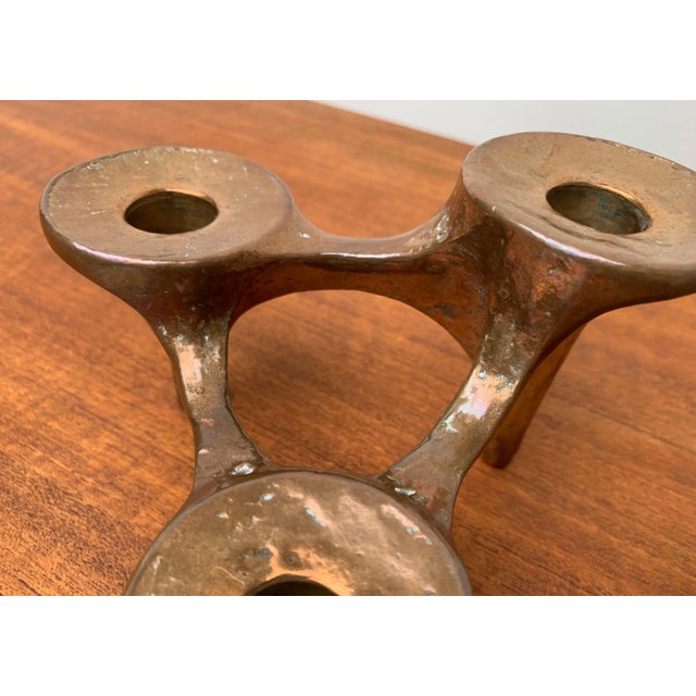 Vintage German Brutalist Metal Candleholder from Harjes For Sale - Image 4 of 18