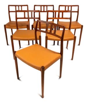 Set of Six (6) Danish Modern Møller Model 79 Side Chairs in Teak Attributed to Niels Otto Møller for j.l. Møller Mobelfabrik, Denmark, C. 1960's