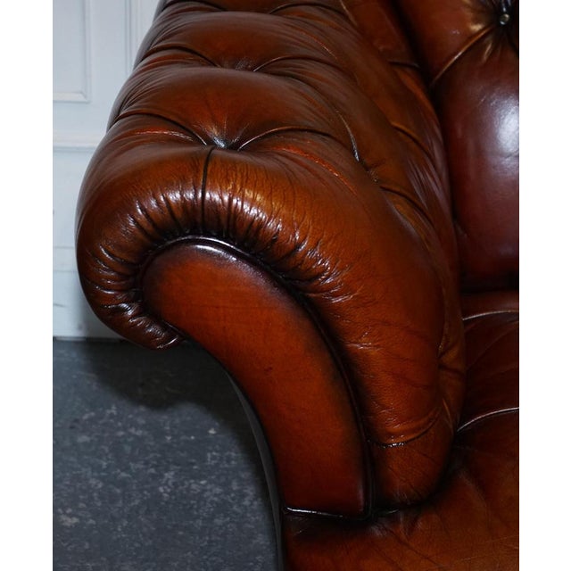 Animal Skin Leather Oskar Three Seater Chesterfield Sofa from Tetrad For Sale - Image 7 of 16