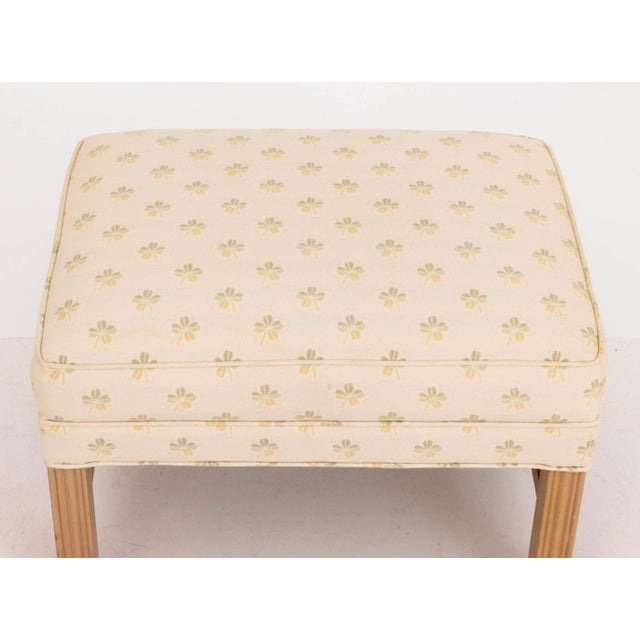 Pair of Modern Four-Leaf Clover Pattern Upholstered Ottomans For Sale In New York - Image 6 of 9