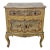Venetian bedside table with a flowing line, in lacquered wood and decorated with floral elements, equipped with a drawer...