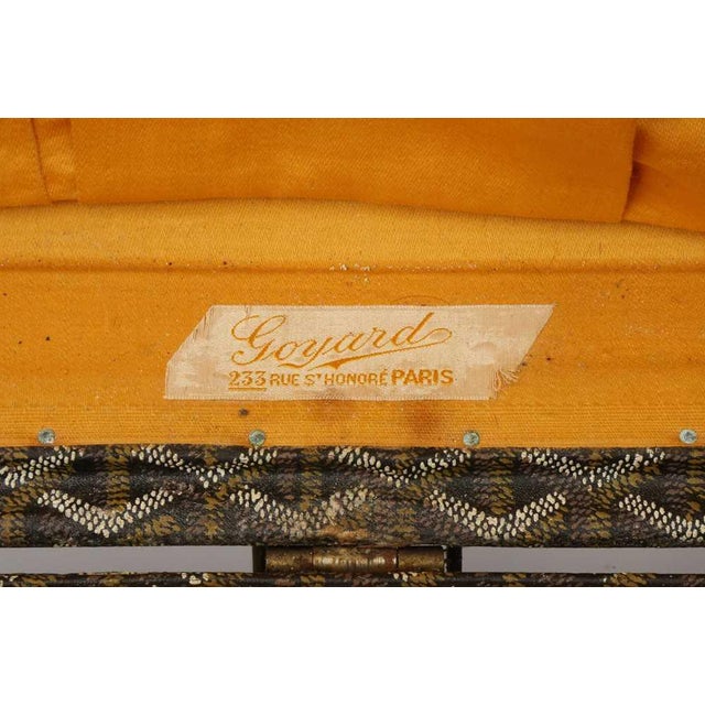 Trunk in Black Goyardine Canvas with Brown Leather Trim by Goyard for Goyard, France, 2000s For Sale - Image 3 of 6
