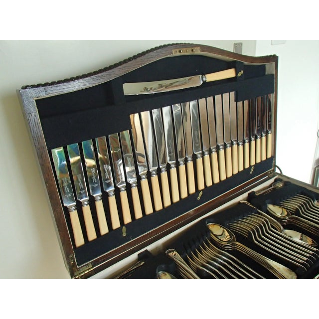 19th Century Oak Table and Cutlery Set from Harrison Fisher & Company For Sale - Image 6 of 13