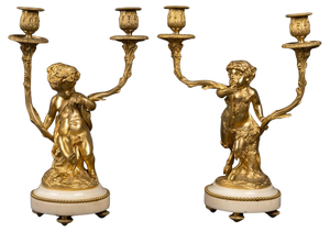 Napoleon III Candelabra with Babies, 19th Century, Set of 2