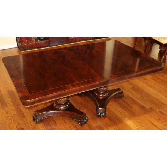 2000 - 2009 Hickory Chair Flame Mahogany Regency Style Two Pedestal Conference Dining Table For Sale - Image 5 of 17